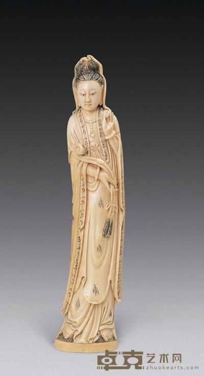 民国 象牙雕观音立像 高25.5cm